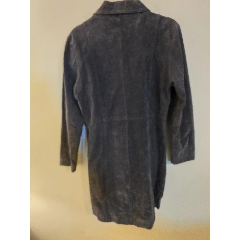 Coolwear Outerwear Women's Size Large Brown Suede Lined Long Fitted Jacket‎ Y2K